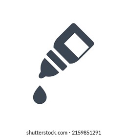 Eye Drops Related Vector Glyph Icon. Drugs. Eye Drops sign. Isolated on White Background
