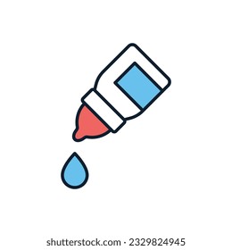 Icono de vector relacionado con las gotas oculares. Drogas. Señal de Colirio. Aislado en fondo blanco