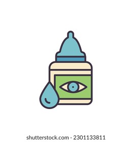 Eye Drops related vector line icon. Isolated on white background. Vector illustration. Editable stroke