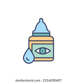 Icono de línea vectorial relacionado con Colirio. Aislado sobre fondo blanco. Ilustración vectorial. Trazo editable