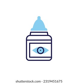 Icono de línea vectorial relacionado con Colirio. Aislado sobre fondo blanco. Ilustración vectorial. Trazo editable