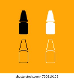 Eye drops set black and white icon .
