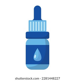 Eye drops vector icon. Eye drops on white background. Optical Test for Eyes. Good Vision and Care. Ophthalmological Sight Examination and Treatment. Illustration isolated on white background