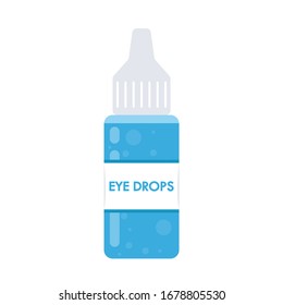 Auge fällt Vektorillustration. Symbol. Augentropfen auf weißem Hintergrund.