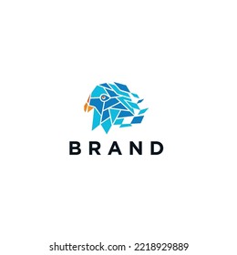  Eye Eagle logo icon design template flat vector