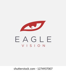 Eye and eagle vision logo icon vector template on white background