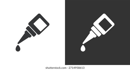 Eye and Ear Drop Bottle icon. Solid glyph series icon