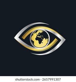 Logotipo moderno abstracto del Vector de la tierra del ojo