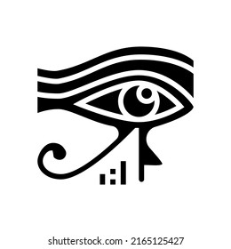 vector de icono de glifo de egipto ocular. signo de egipto ocular. símbolo de contorno aislado ilustración negra