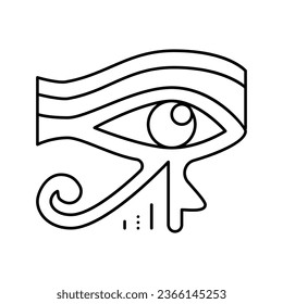 eye egypt line icon vector. eye egypt sign. isolated contour symbol black illustration