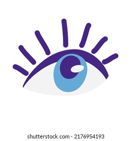 Eye. Element of evil, Ra, Turkish, Greek and esoteric eye of different shapes, highlighted on a white background. Colorful elements of clairvoyance. Vector cartoon illustration. 