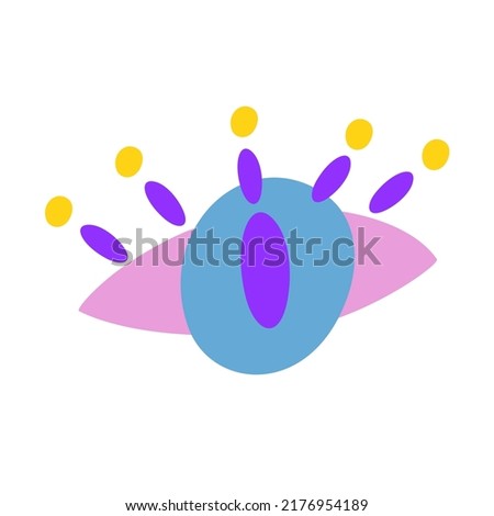 Eye. Element of evil, Ra, Turkish, Greek and esoteric eye of different shapes, highlighted on a white background. Colorful elements of clairvoyance. Vector cartoon illustration. 