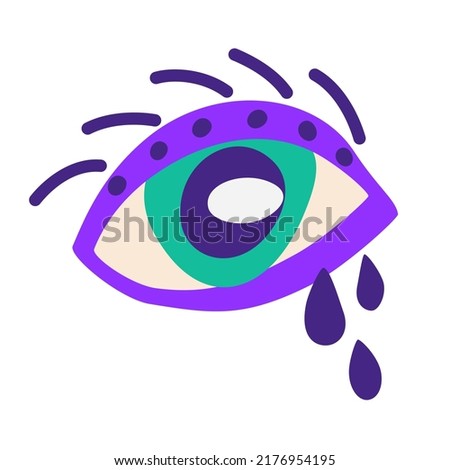 Eye. Element of evil, Ra, Turkish, Greek and esoteric eye of different shapes, highlighted on a white background. Colorful elements of clairvoyance. Vector cartoon illustration. 