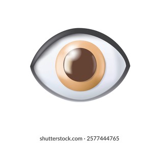 Eye emoji 3D illustration. Eye llustration. Representing Vision, Ophthalmology, and Visual Health. Perfect for Medical, Healthcare. Realistic cartoon illustration