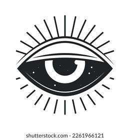 eye esoteric colorless icon isolated