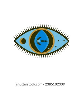 Eye Evil Devil Mystic Yoga Amulet Boho Symbol Icon Abstract Evil Eye Sign Design 