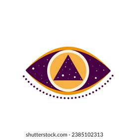 Eye Evil Devil Mystic Yoga Amulet Boho Symbol Icon Abstract Evil Eye Sign Design 