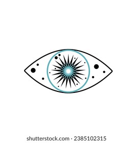 Eye Evil Devil Mystic Yoga Amulet Boho Symbol Icon Abstract Evil Eye Sign Design 
