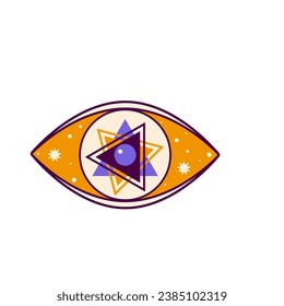 Eye Evil Devil Mystic Yoga Amulet Boho Symbol Icon Abstract Evil Eye Sign Design 
