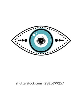 Eye Evil Devil Mystic Yoga Amulet Boho Symbol Icon Abstract Evil Eye Sign Design 