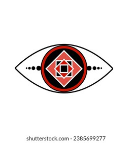 Eye Evil Devil Mystic Yoga Amulet Boho Symbol Icon Abstract Evil Eye Sign Design 
