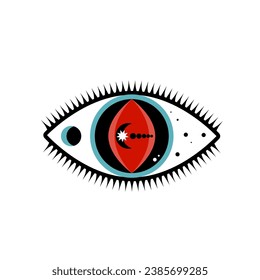 Eye Evil Devil Mystic Yoga Amulet Boho Symbol Icon Abstract Evil Eye Sign Design 