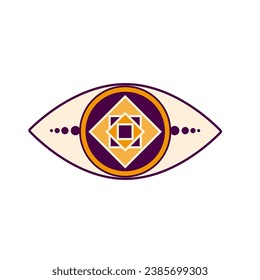 Eye Evil Devil Mystic Yoga Amulet Boho Symbol Icon Abstract Evil Eye Sign Design 