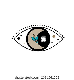 Eye Evil Devil Mystic Yoga Amulet Boho Symbol Icon Abstract Evil Eye Sign Design 