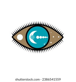 Eye Evil Devil Mystic Yoga Amulet Boho Symbol Icon Abstract Evil Eye Sign Design 
