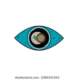 Eye Evil Devil Mystic Yoga Amulet Boho Symbol Icon Abstract Evil Eye Sign Design 