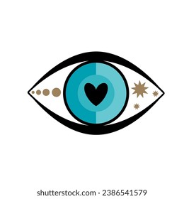 Eye Evil Devil Mystic Yoga Amulet Boho Symbol Icon Abstract Evil Eye Sign Design 