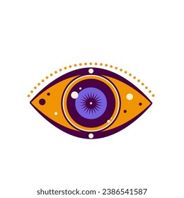 Eye Evil Devil Mystic Yoga Amulet Boho Symbol Icon Abstract Evil Eye Sign Design 