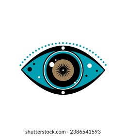 Eye Evil Devil Mystic Yoga Amulet Boho Symbol Icon Abstract Evil Eye Sign Design 