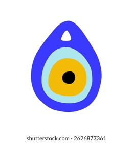 Eye evil turkish bead blue. Greek amulet nazar. Vector illustration
