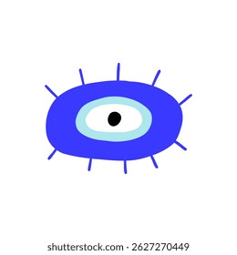 Olho malvado turco talão azul ingênuo. Amuleto grego nazar. Ilustração vetorial