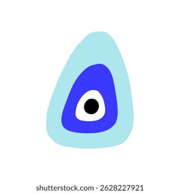 Eye evil turkish bead blue triangle sign. Greek amulet nazar. Vector illustration
