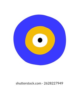 Eye evil turkish bead blue circle. Greek amulet nazar. Vector illustration