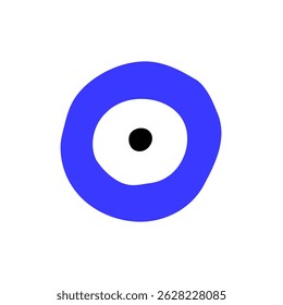 Eye evil turkish bead blue round. Greek amulet nazar. Vector illustration