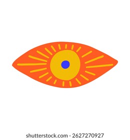 Eye evil turkish bead red. Greek amulet nazar. Vector illustration