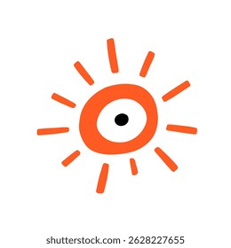 Eye evil turkish bead red sun. Greek amulet nazar. Vector illustration