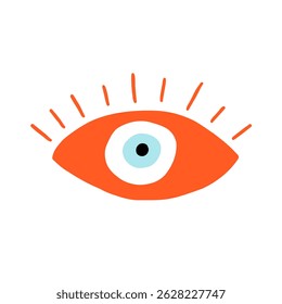 Eye evil turkish bead red sign. Greek amulet nazar. Vector illustration