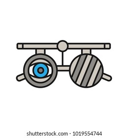 Eye Exam Glasses Color Icon. Visual Acuity Testing. Optometry. Isolated Vector Illustration