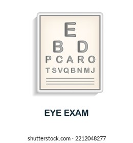 Eye Exam Icon. 3d Illustration From Health Check Collection. Creative Eye Exam 3d Icon For Web Design, Templates, Infographics And More