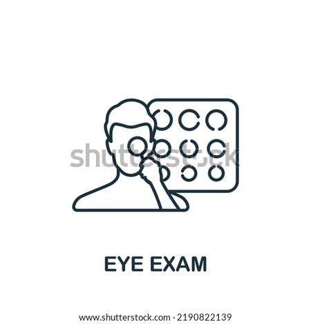 Eye Exam icon. Line simple Health Check icon for templates, web design and infographics
