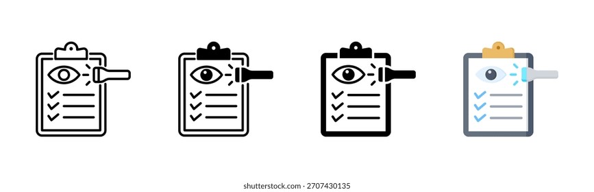 Icono del examen del ojo, sistema multi del icono de los estilos