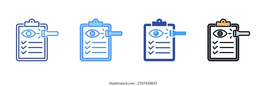 Icono del examen del ojo, sistema multi del icono de los estilos