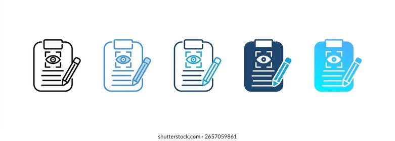 Eye Exam icon set multiple style collection