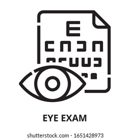 Icono de examen ocular para sitio web, aplicación, impresión, documento, diseño de afiches, etc.