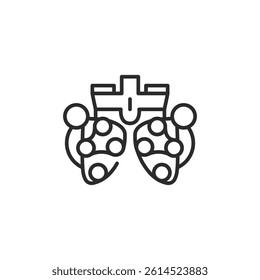 Eye exam system icon. Simple eye exam system icon for social media, app, and web design. Vector illustration.