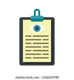 Eye examination card icon. Flat illustration of eye examination card vector icon isolated on white background
